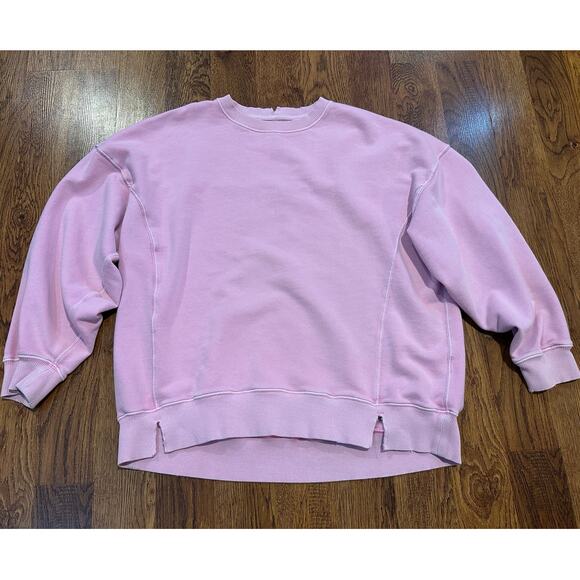 Aerie Women's The Chill Oversized Pullover Sweatshirt Bubblegum Pink Size Large - Picture 1 of 8